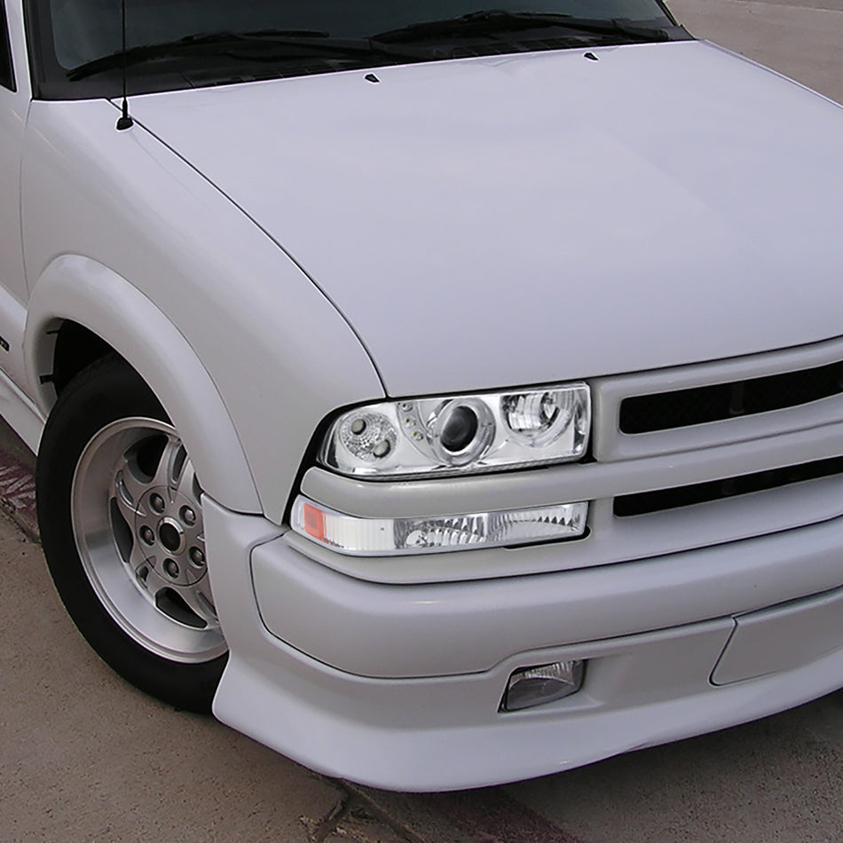 1998-2004 Chevrolet S10/ GMC Sonoma Bumper Lights (Chrome Housing/Clear Lens)