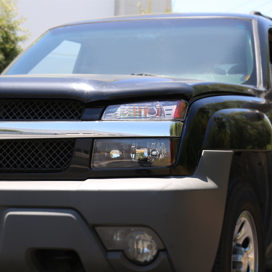 2002-2006 Chevrolet Avalanche 1500/2500 Factory Style Headlights w/ Bumper Signal Lights (Matte Black Housing/Clear Lens)