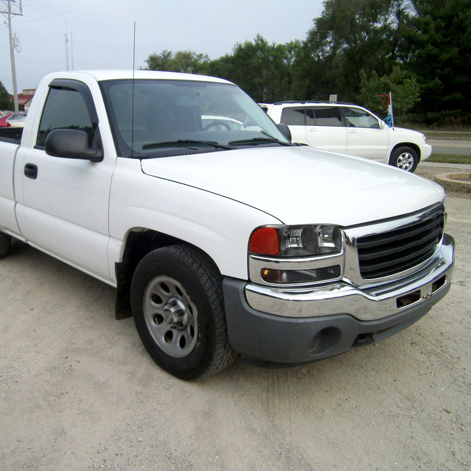 1999-2006 GMC Sierra/2007 Sierra Classic/2000-2006 Yukon/XL Factory Style Headlights and Bumper Lights with Amber Reflector (Matte Black Housing/Clear Lens)