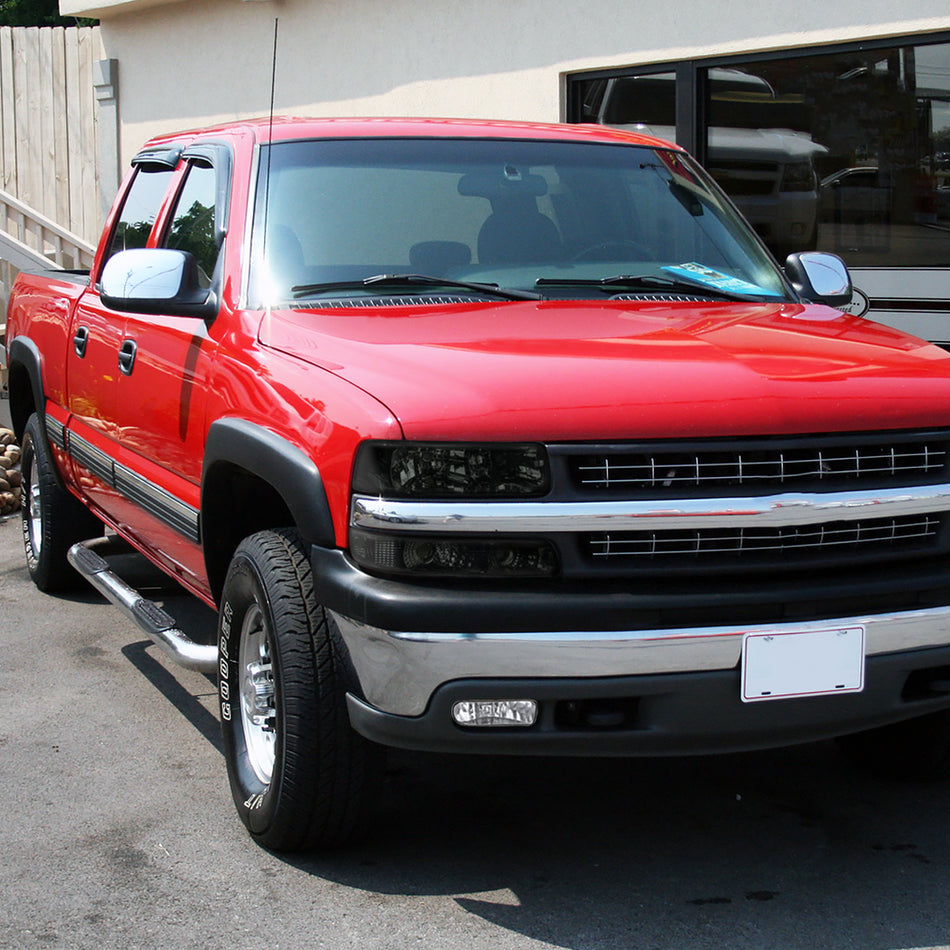 1999-2002 Chevrolet Silverado/ 2000-2006 Suburban/Tahoe Factory Style Headlights with LED Bumper Corner Signal Lights (Chrome Housing/Smoked Lens)