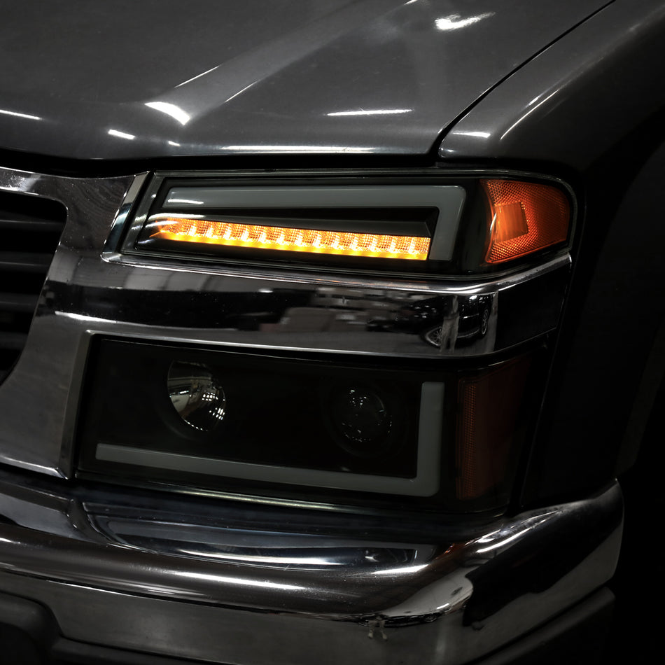 2004-2012 Chevrolet Colorado/GMC Canyon Full LED Bumper Corner Signal Lights (Matte Black Housing/Smoked Lens)
