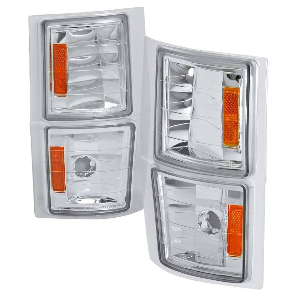 1994-1998 Chevrolet C/K C10/Tahoe/Suburban/Silverado Corner Lights (Chrome Housing/Clear Lens)