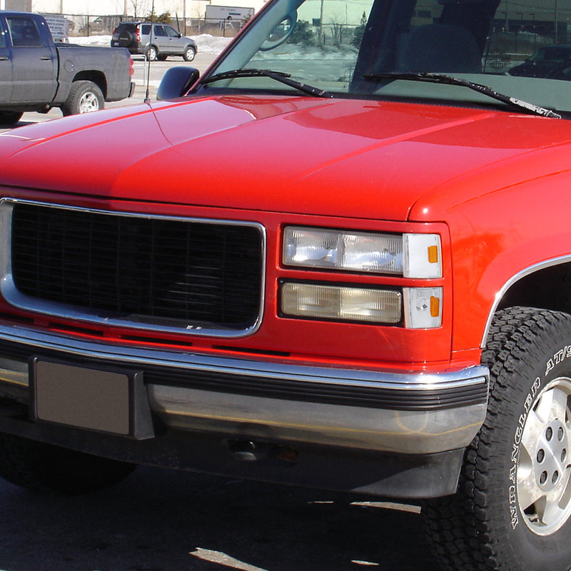 1988-1993 GMC Sierra/Yukon Chevrolet Silverado Corner Lights w/ Amber Reflectors (Chrome Housing/Clear Lens)