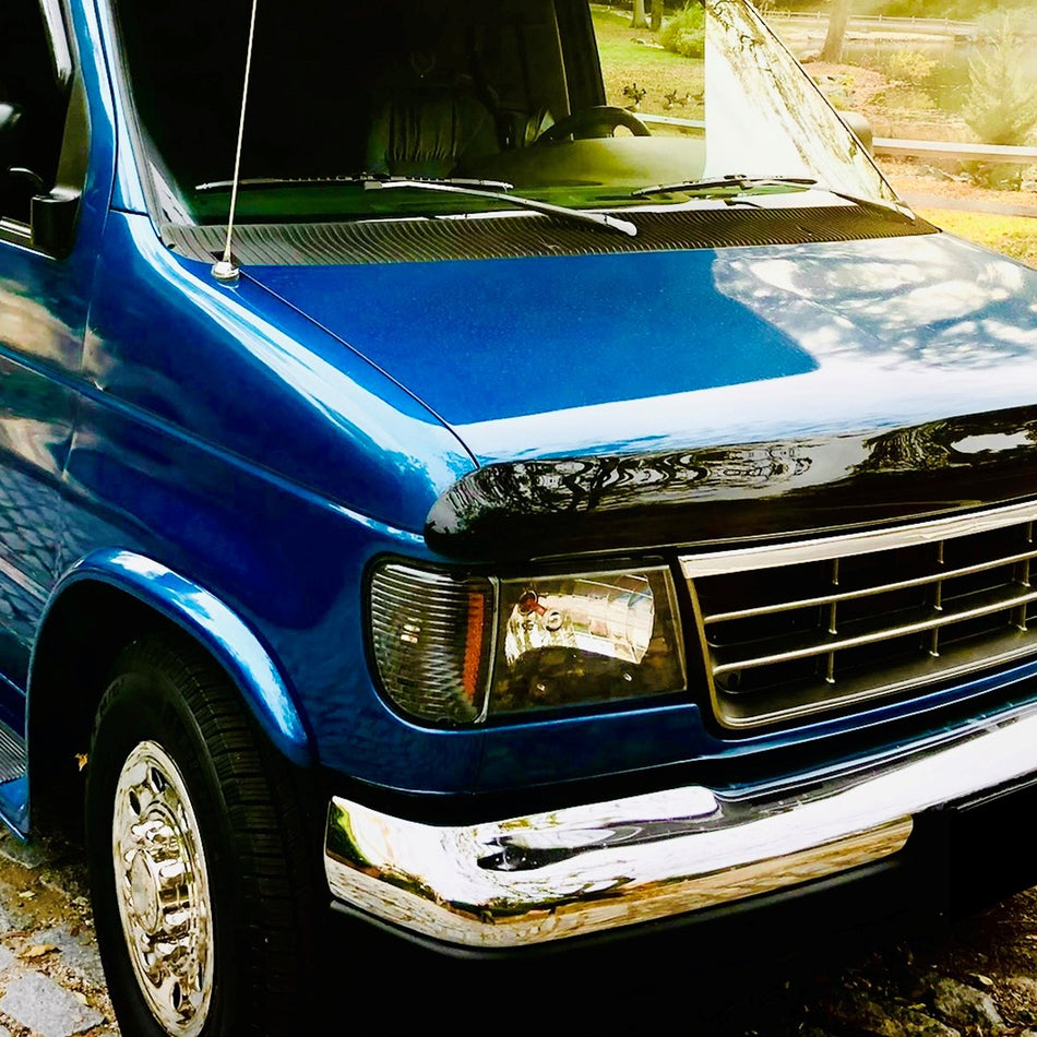 1992-2006 Ford Econoline E-Series Factory Style Headlights and Turn Signal Corner Lights (Matte Black Housing/Clear Lens)