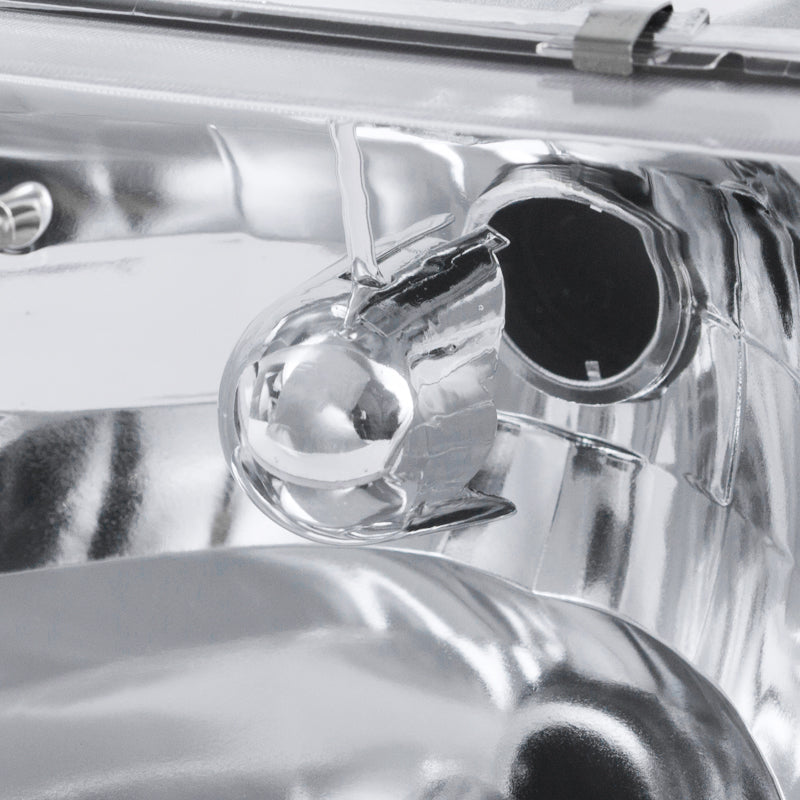 1998-2002 Mercury Grand Marquis Factory Style Crystal Headlights w/ Corner Signal Lights (Chrome Housing/Clear Lens)