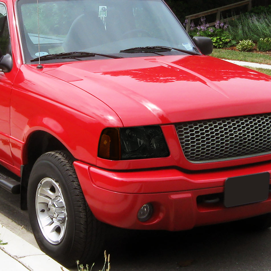 2001-2011 Ford Ranger Factory Style Headlights w/ Amber Lens Corner Signal Lights (Chrome Housing/Smoked Lens)