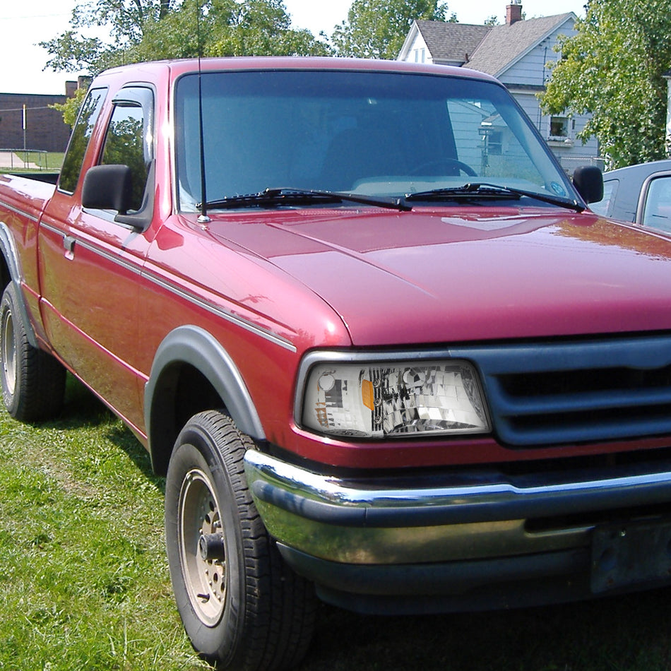 1993-1997 Ford Ranger Factory Style V2 Headlights w/ Corner Signal Lights (Chrome Housing/Clear Lens)