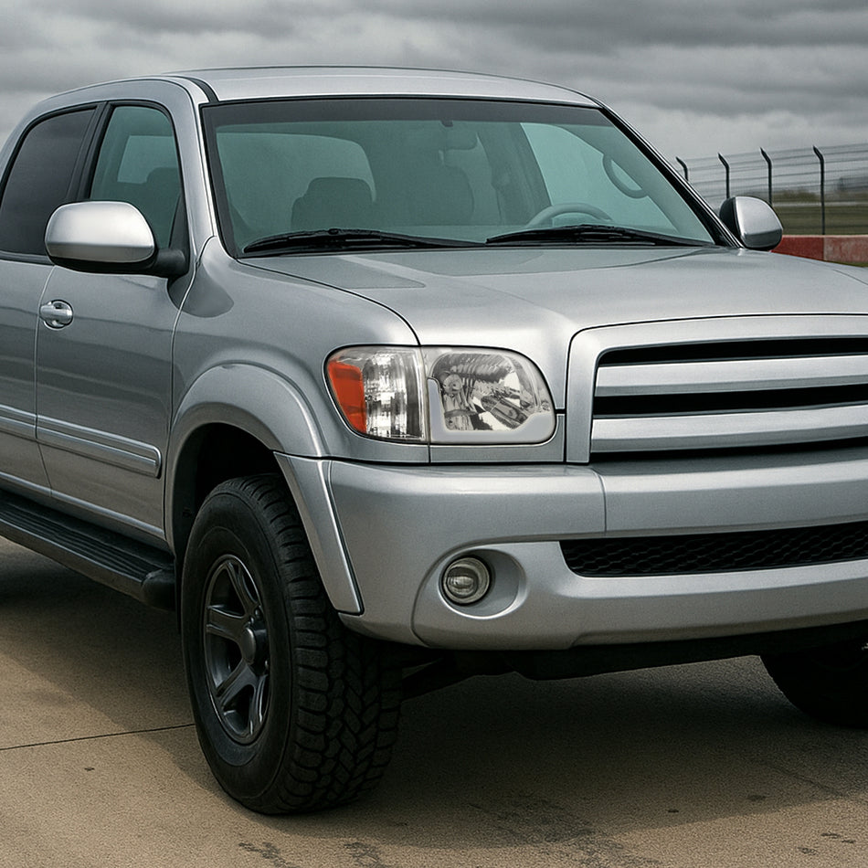 2005-2006 Toyota Tundra/2005-2007 Sequoia LED Bar Factory Style Headlights w/Corner Lamps and Amber Reflector (Chrome Housing/Clear Lens)
