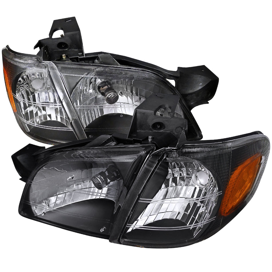 1997-2005 Chevrolet Venture Pontiac Montana/Trans Sport Crystal Headlights (Matte Black Housing/Clear Lens)