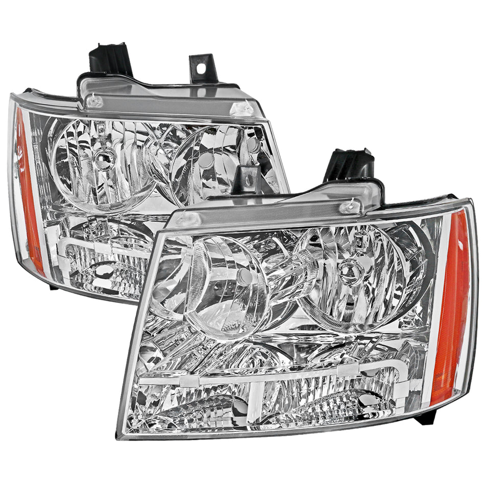 2007-2014 Chevrolet Avalanche/Tahoe/Suburban Factory Style Headlights (Chrome Housing/Clear Lens)