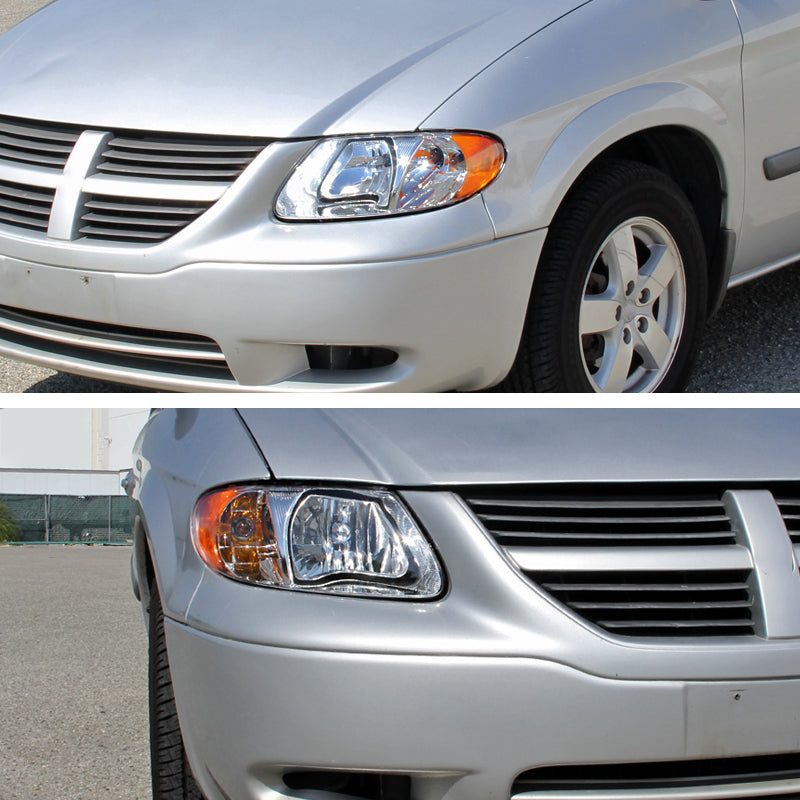 2001-2007 Dodge Caravan Chrysler Voyager/Town & Country Factory Style Crystal Headlights (Chrome Housing/Clear Lens)