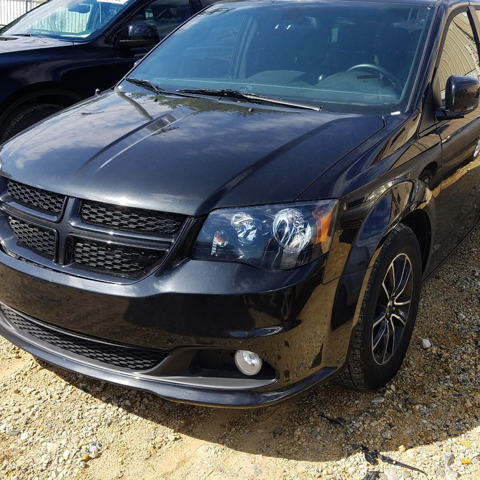 2008-2018 Dodge Grand Caravan Chrysler Town & Country Factory Style Headlights (Matte Black Housing/Clear Lens)