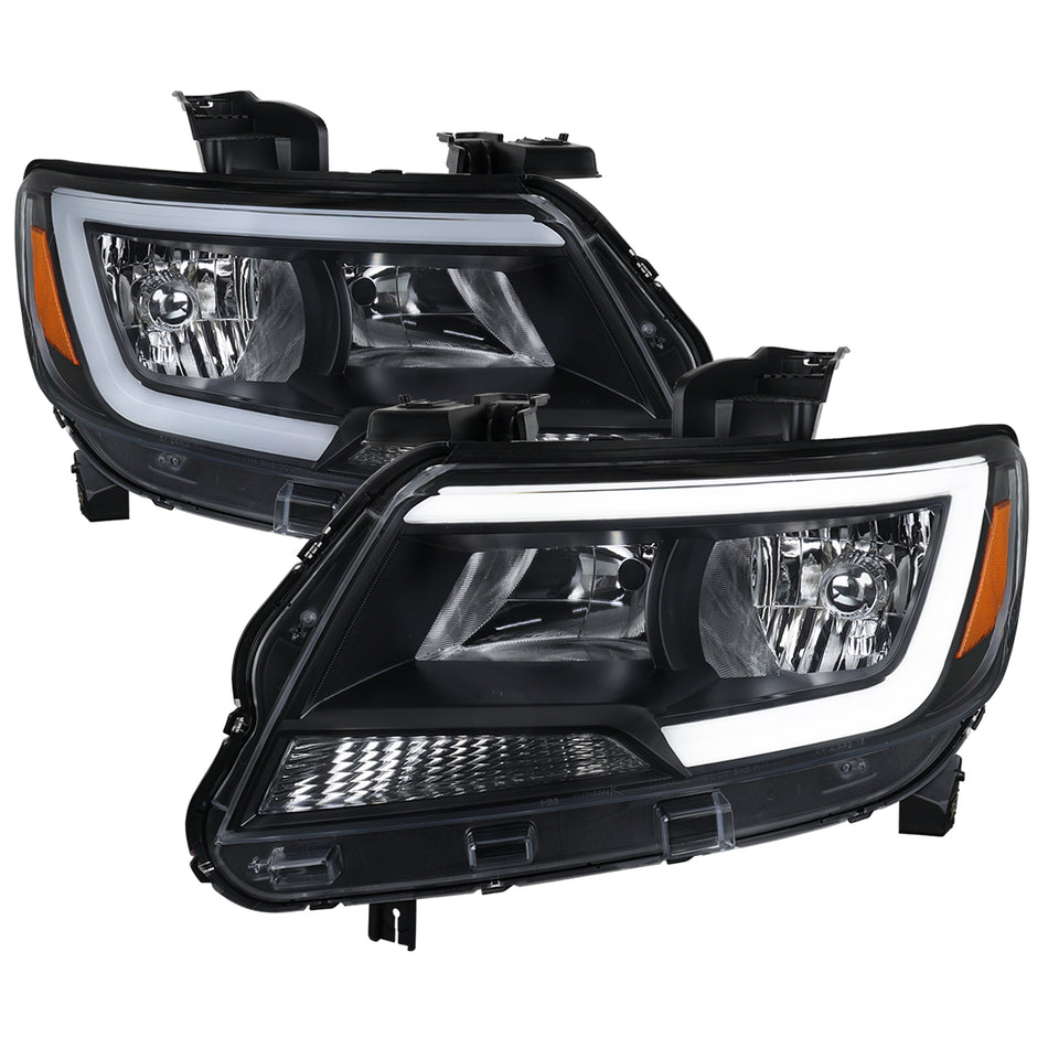 2015-2022 Chevrolet Colorado Factory Style Headlights with Sequential Switchback LED Bar Turn Signal (Black Housing / Clear Lens)