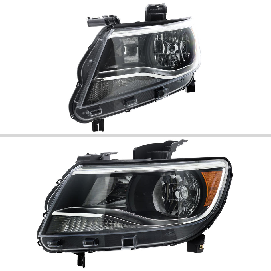 2015-2022 Chevrolet Colorado Factory Style Headlights (Black Chrome Housing / Clear Lens)