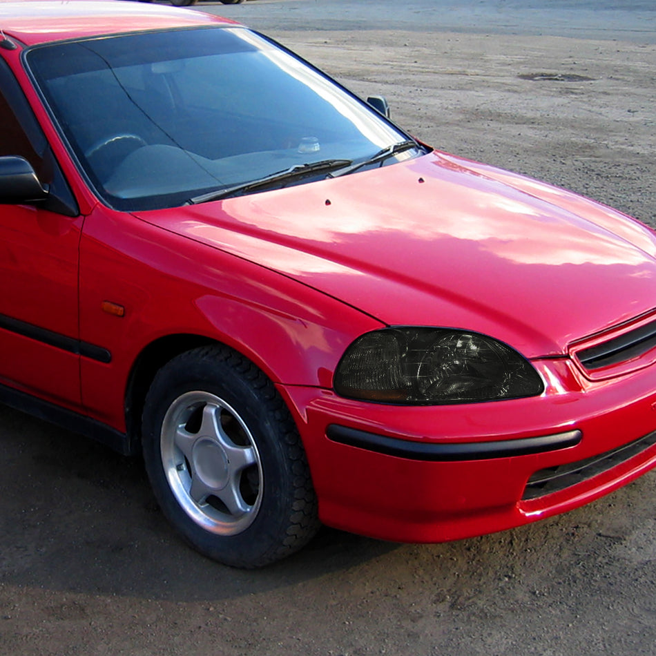 1996-1998 Honda Civic Crystal Headlights (Chrome Housing/Smoked Lens)