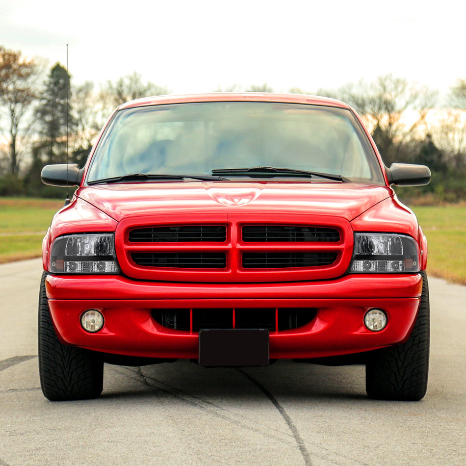 1997-2004 Dodge Dakota/ 1998-2003 Durango Crystal Headlights (Matte Black Housing/Clear Lens)
