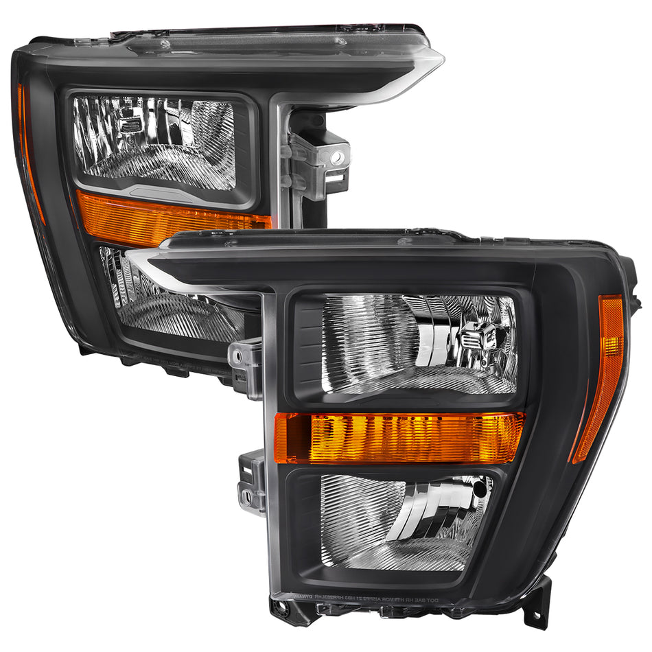 2021-2023 Ford F-150  Factory Style Headlight (Matte Black Housing / Clear Lens )