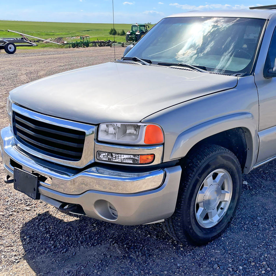 1999-2006 GMC Sierra/ 2000-2006 Yukon/Yukon XL LED Tube Factory Style Headlights (Chrome Housing/Clear Lens)