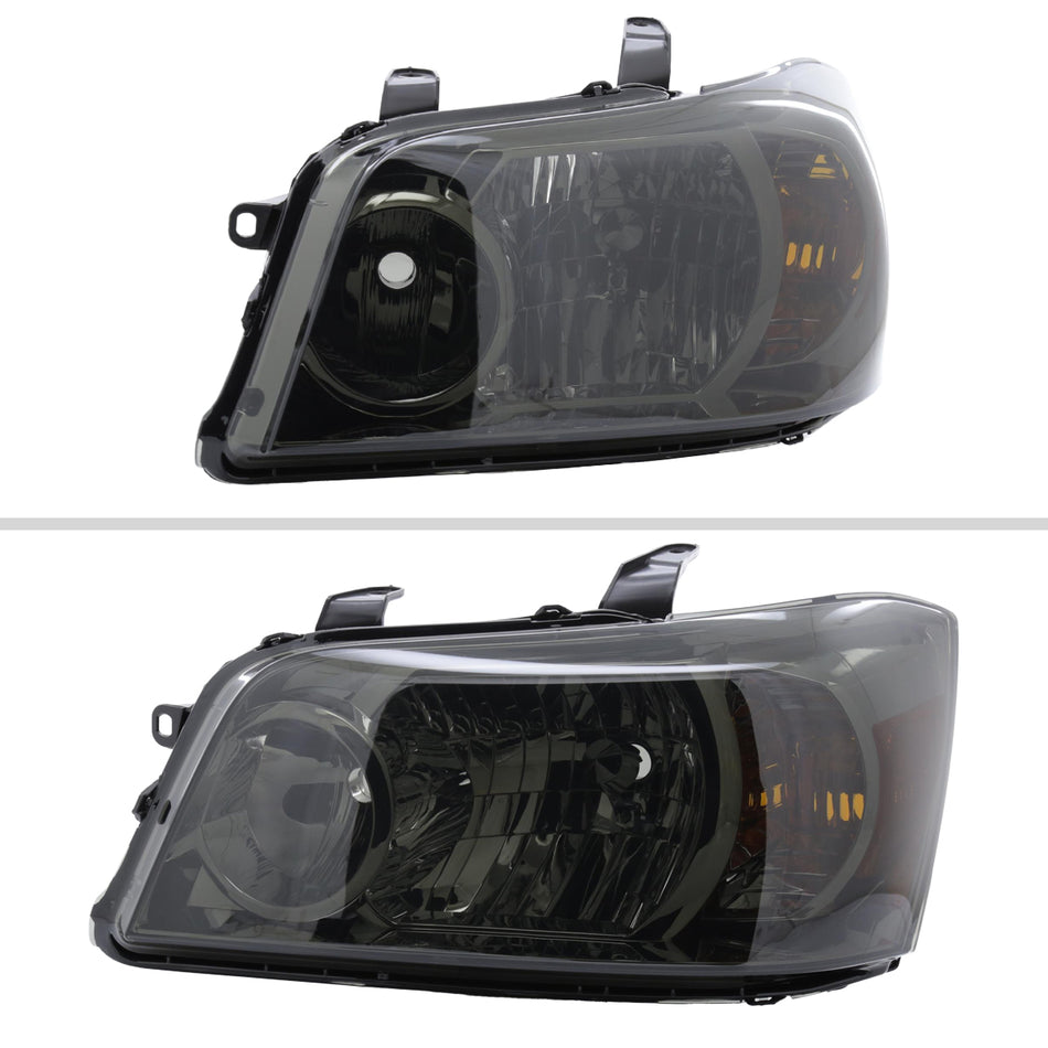 2004-2007 Toyota Highlander Factory Style Headlights (Chrome Housing/Smoked Lens)