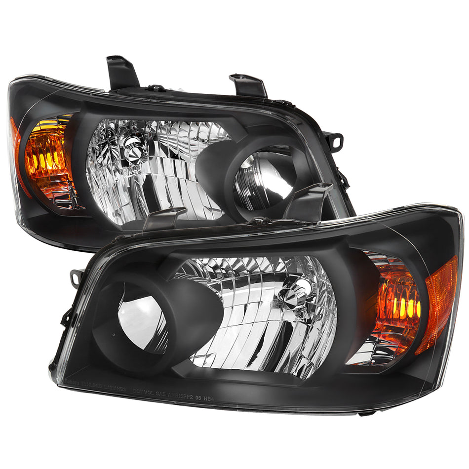 2004-2007 Toyota Highlander Factory Style Headlights (Matte Black Housing/Clear Lens)