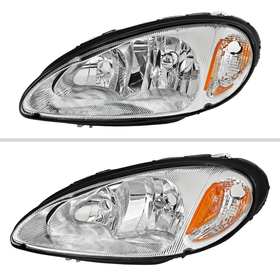 2001-2005 Chrysler PT Cruiser Factory Style Headlights (Chrome Housing / Clear Lens)