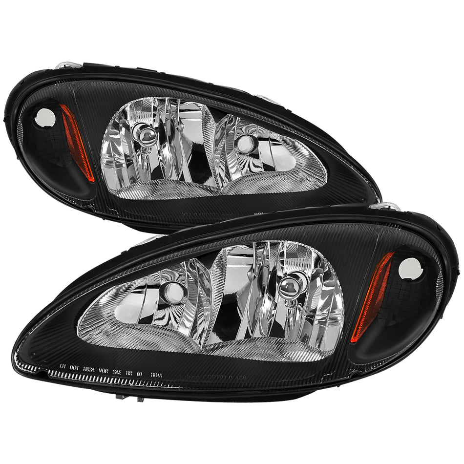 2001-2005 Chrysler PT Cruiser Factory Style Headlights (Black Housing / Clear Lens)