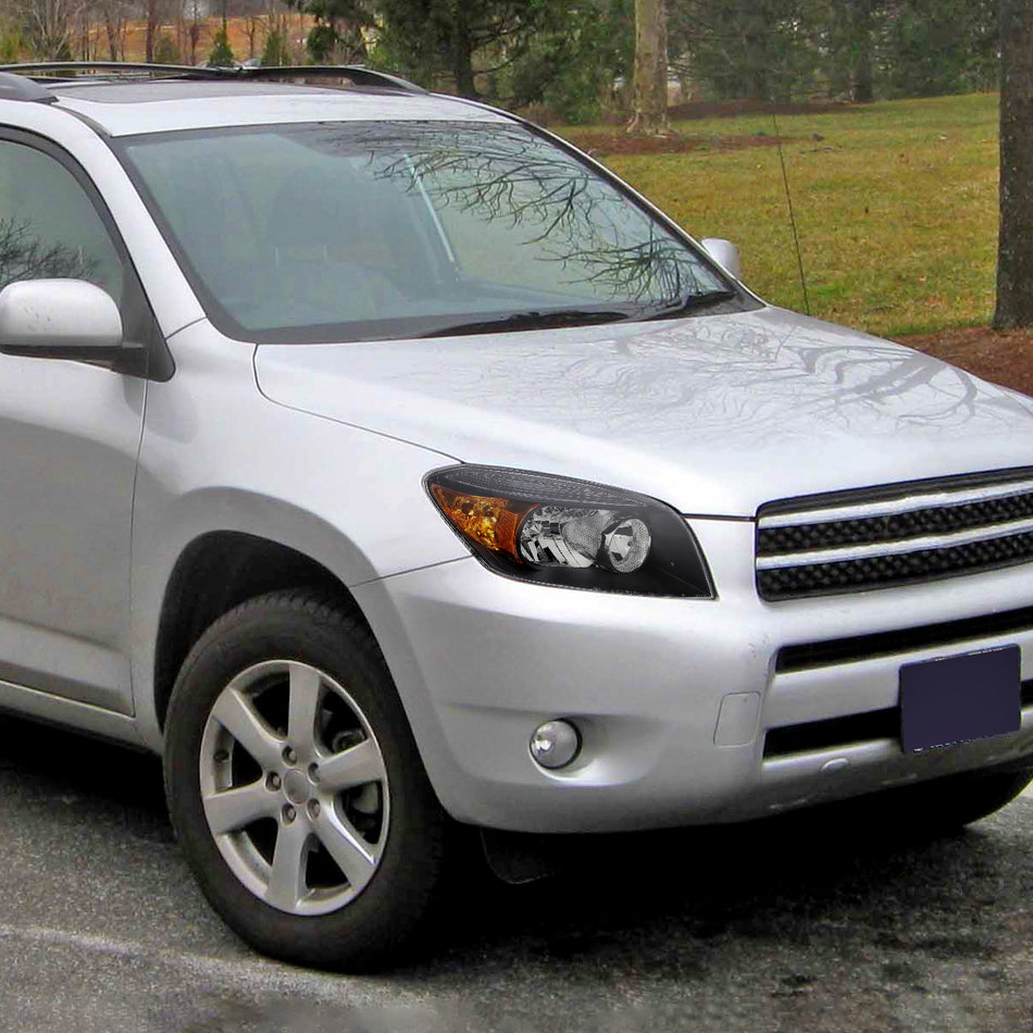2006-2008 Toyota RAV4 Factory Style Headlights (Matte Black Housing/Clear Lens)