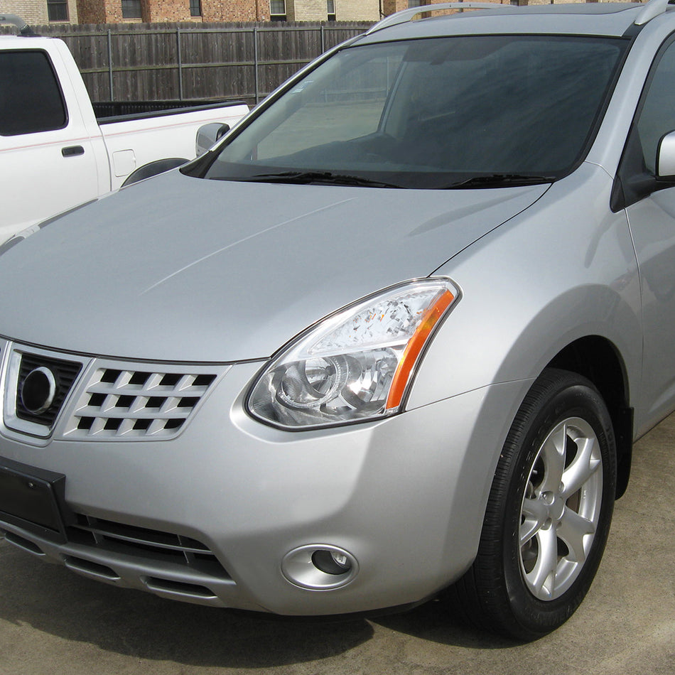 2008-2013 Nissan Rogue/ 2014-2015 Rogue Select Factory Style Headlights w/ Amber Reflectors (Chrome Housing/Clear Lens)
