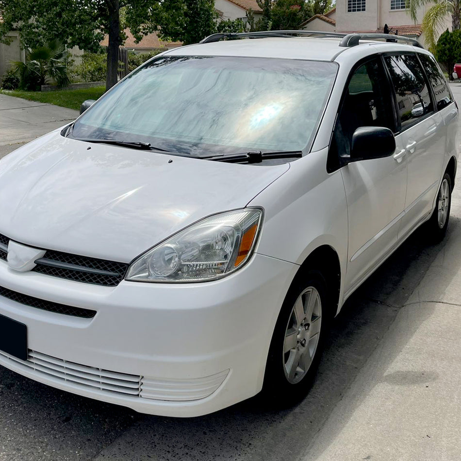 2004-2005 Toyota Sienna Driver/Left Side Factory Style Headlights w/ Amber Reflector (Chrome Housing/Clear Lens)