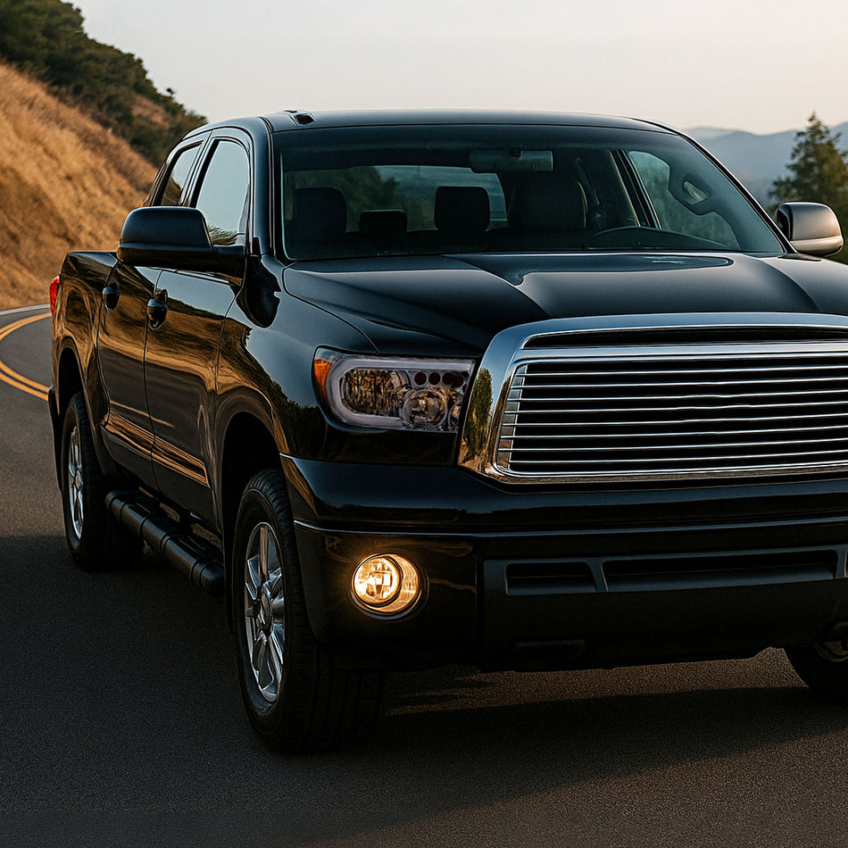 2007-2013 Toyota Tundra/2008-2017 Sequoia Headlights LED Tube Factory Style Headlights with LED Turn Signal (Chrome Housing/Clear Lens)
