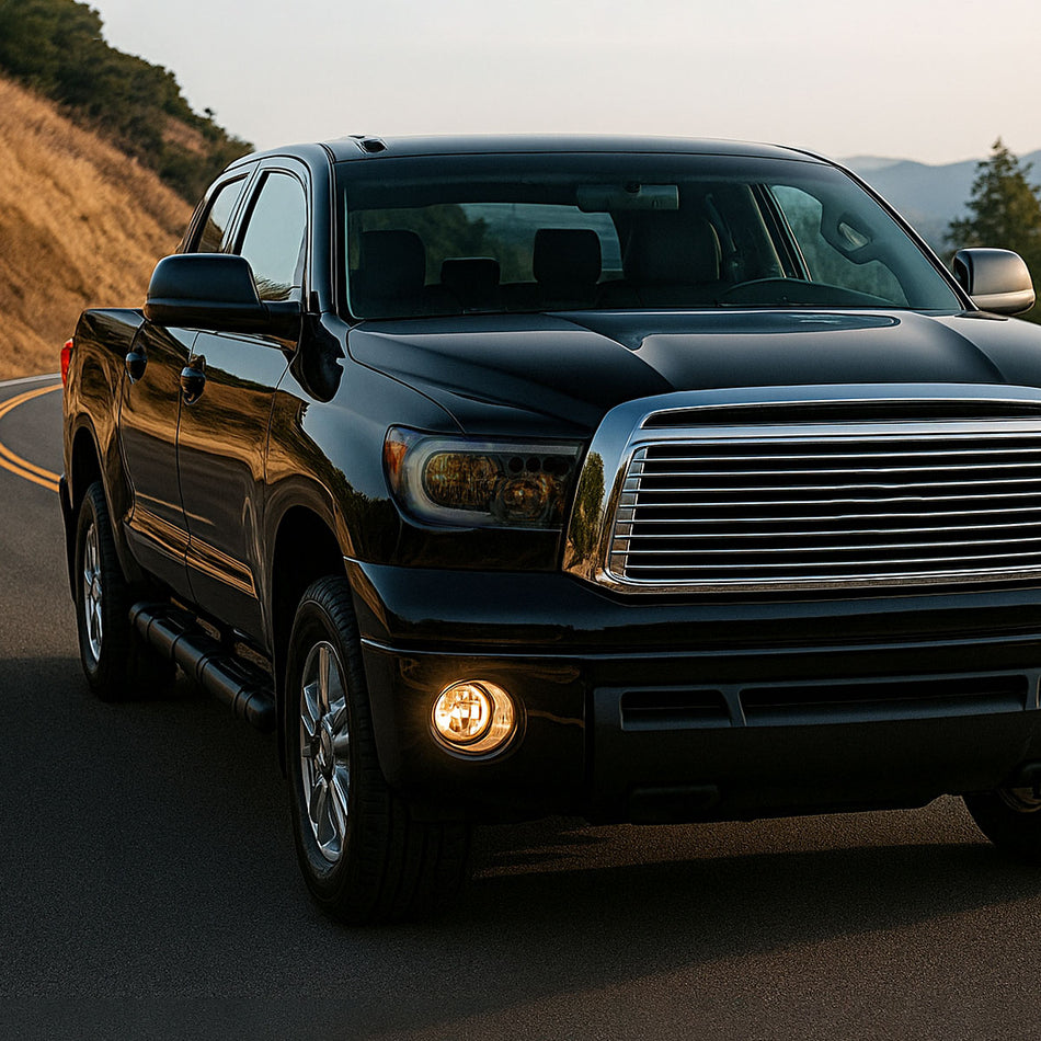 2007-2013 Toyota Tundra/2008-2017 Sequoia Headlights LED Tube Factory Style Headlights with LED Turn Signal (Chrome Housing/Smoked Lens)