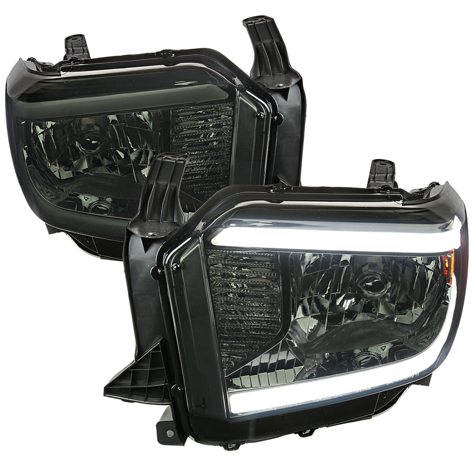 2014-2021 Toyota Tundra LED Bar Factory Style Headlights (Chrome Housing/Smoked Lens)