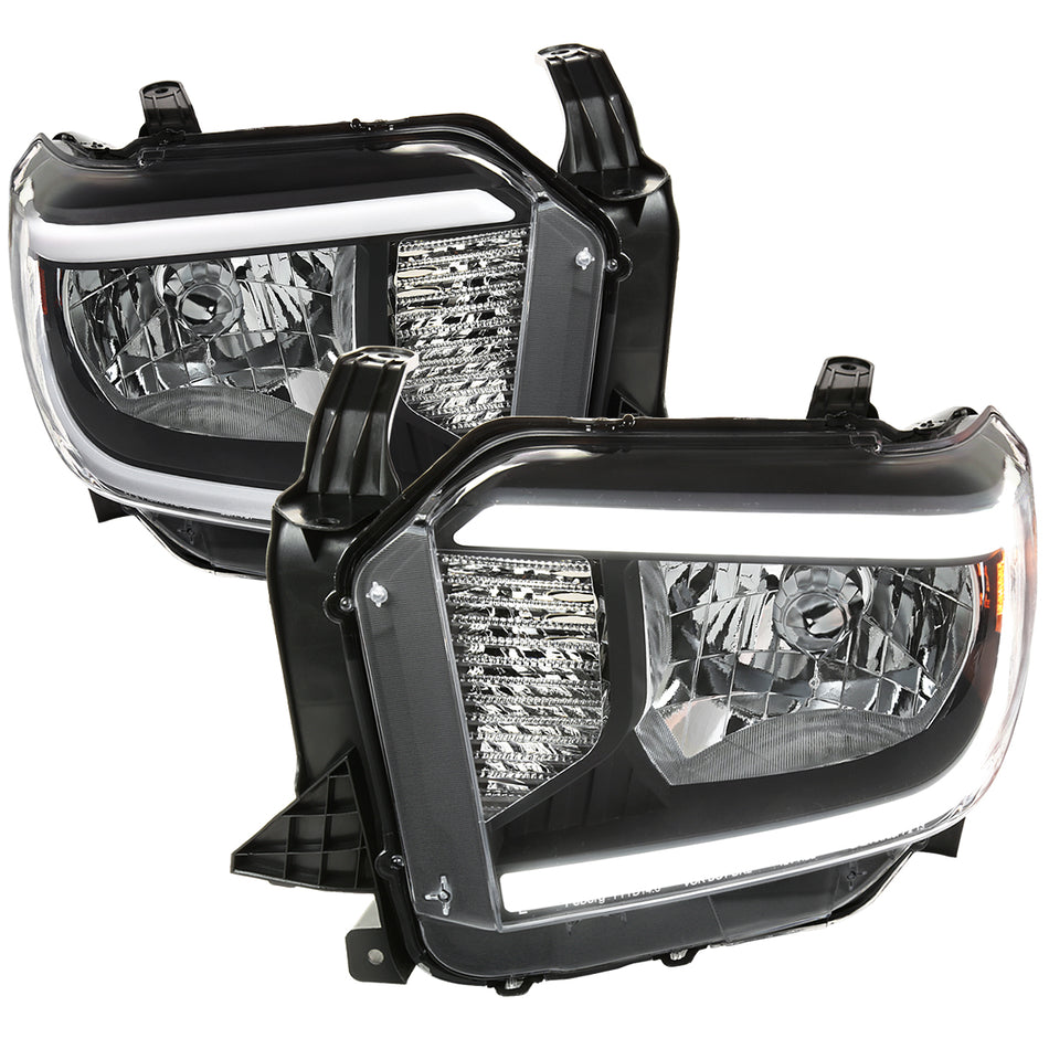 2014-2021 Toyota Tundra LED Bar Factory Style Headlights (Matte Black Housing/Clear Lens)