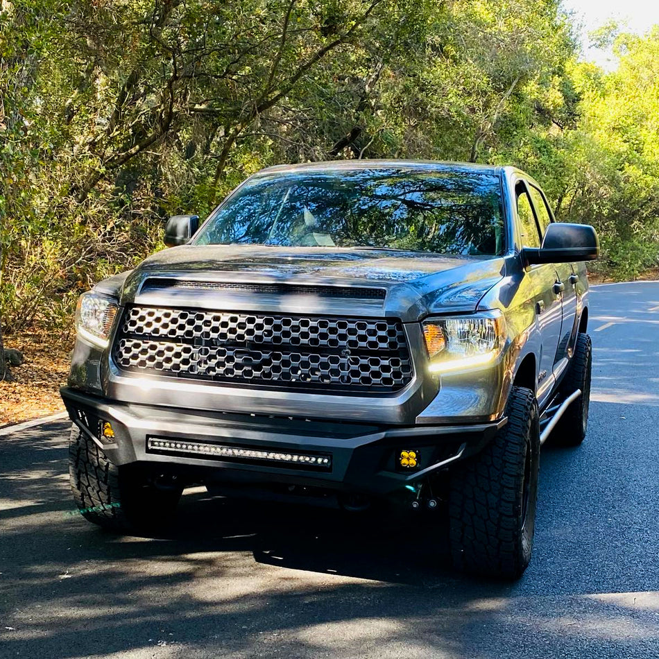 2014-2021 Toyota Tundra Factory Style Headlights w/ LED Light Strip (Matte Black Housing/Clear Lens)