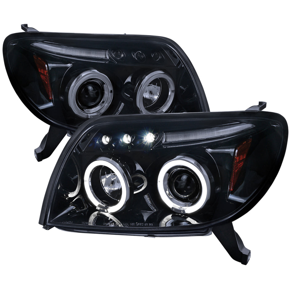 2003-2005 Toyota 4Runner Dual Halo Projector Headlights (Glossy Black Housing/Smoked Lens)