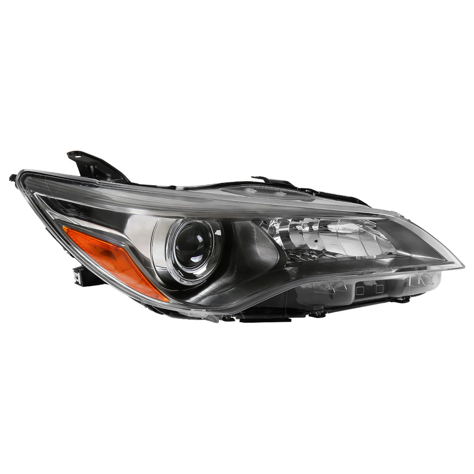 2015-2017 Toyota Camry Projector Headlight w/ Amber Reflector - Passenger Side Only (Gunmetal housing/Clear Lens)