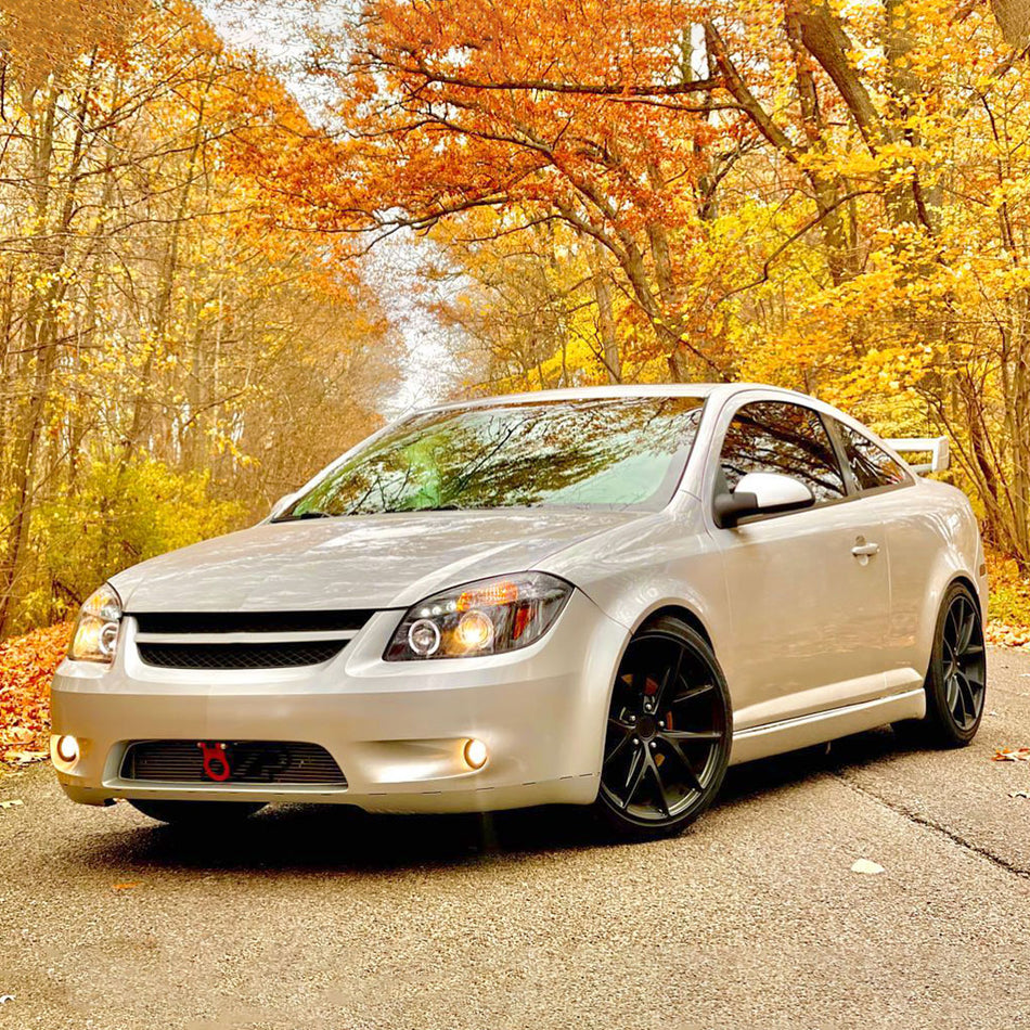 2005-2010 Chevrolet Cobalt Pontiac G5/Pursuit Dual Halo Projector Headlights (Matte Black Housing/Clear Lens)