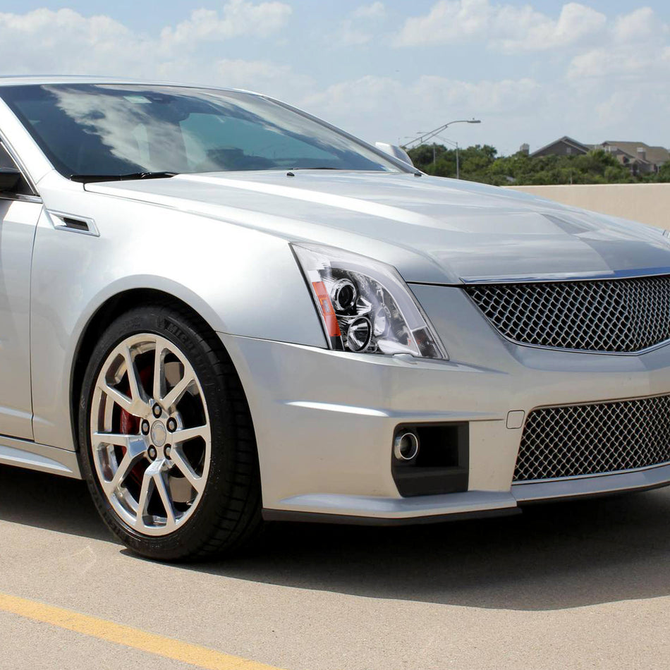 2008-2014 Cadillac CTS Switchback Sequential LED Bar Projector Headlights (Chrome Housing/Clear Lens)