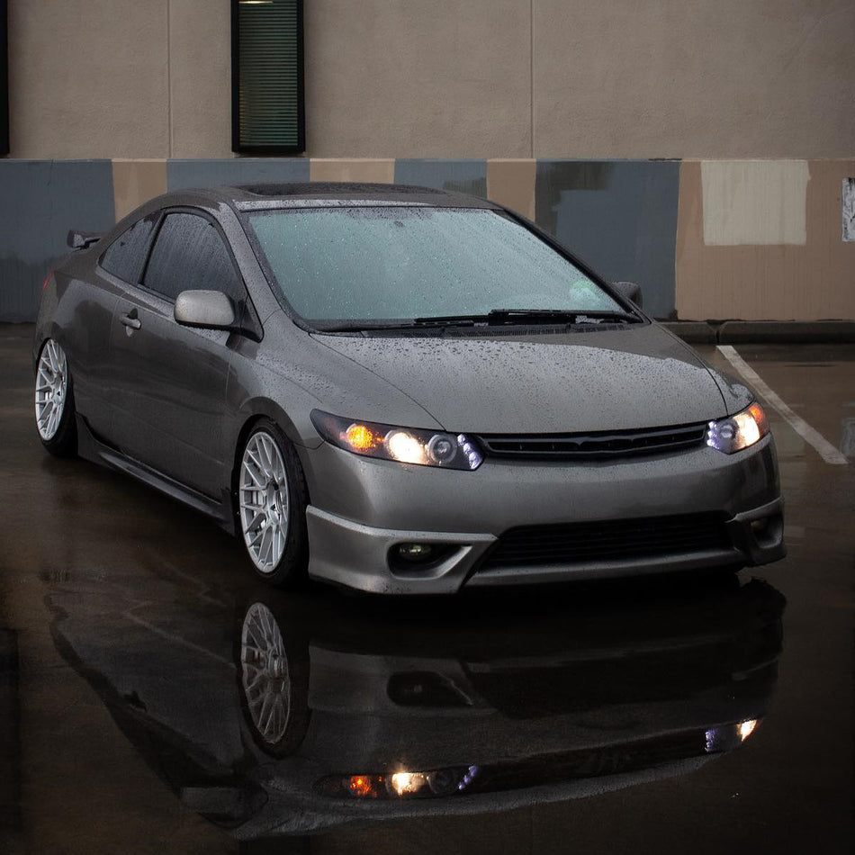 2006-2011 Honda Civic Coupe Dual Halo Projector Headlights (Glossy Black Housing/Smoked Lens)