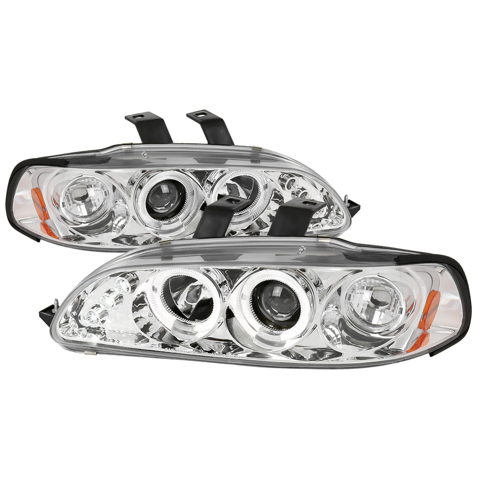 1992-1995 Honda Civic Dual Halo Projector Headlights (Chrome Housing/Clear Lens)