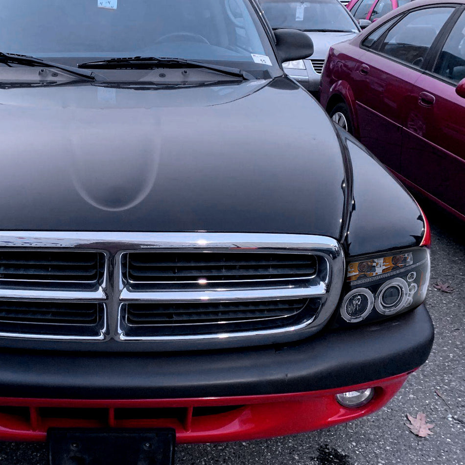 1997-2004 Dodge Dakota/ 1998-2003 Durango Dual Halo Projector Headlights (Glossy Black Housing/Smoked Lens)
