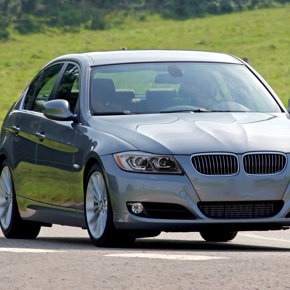 2006-2011 BMW E90 3 Series Sedan 3D Iced LED Dual Projector Headlights (Chrome Housing/Clear Lens)