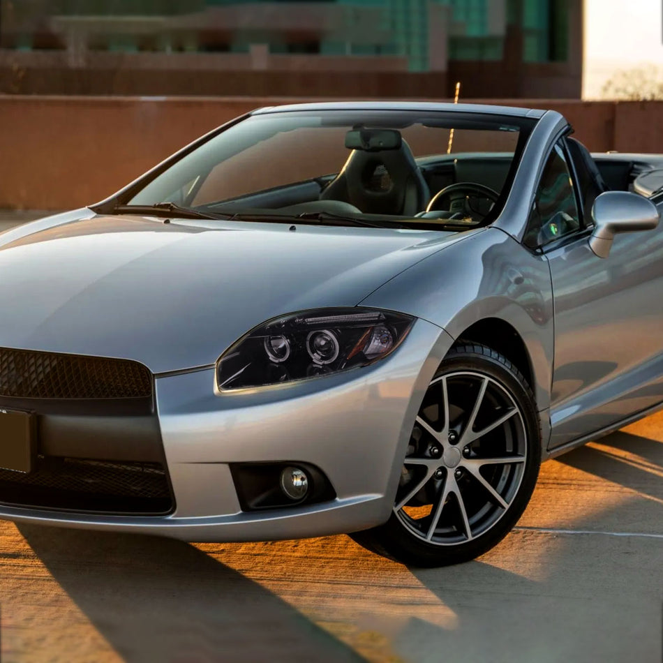2006-2012 Mitsubishi Eclipse Dual Halo Projector Headlights (Glossy Black Housing/Smoked Lens)