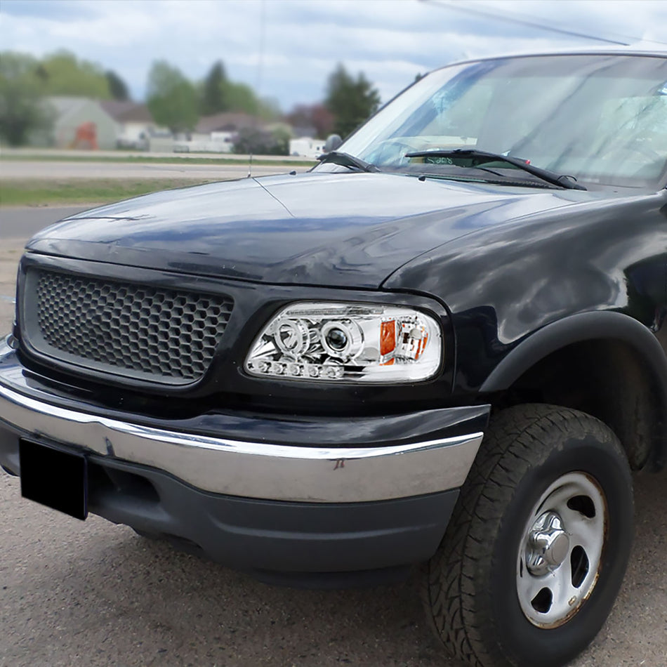 1997-2004 Ford F-150 / 1997-2002 Expedition Dual Halo Projector Headlights (Chrome Housing/Clear Lens)