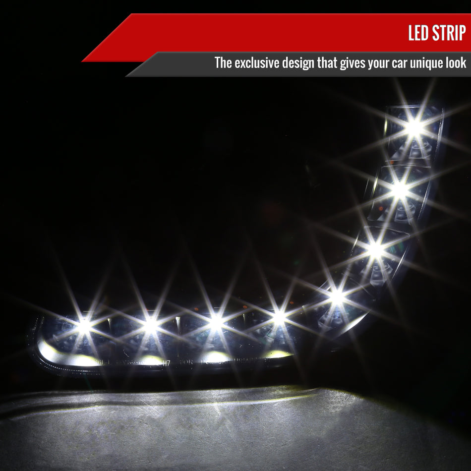 1997-2004 Ford F-150 / 1997-2002 Expedition Projector Headlights w/ SMD LED Light Strip (Black Housing/Smoked Lens)