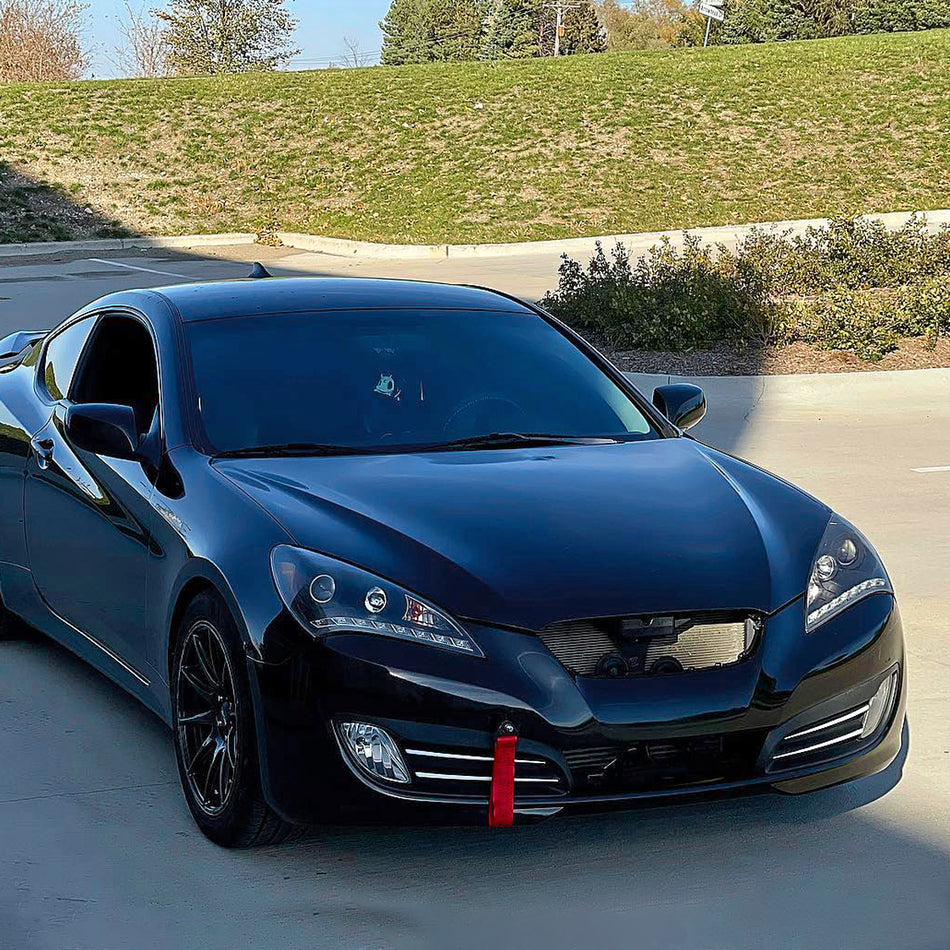 2010-2012 Hyundai Genesis Coupe Projector Headlights w/ SMD LED Light Strip (Matte Black Housing/Clear Lens)