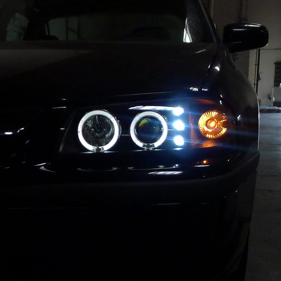 2000-2005 Chevrolet Impala Dual Halo Projector Headlights (Matte Black Housing/Clear Lens)