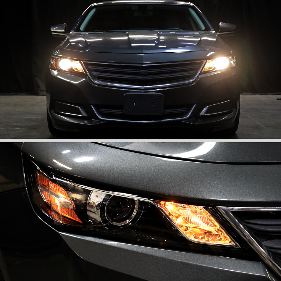 2014-2020 Chevy Impala Factory Style Projector Headlight - Passenger Side (Jet Black Housing / Clear Lens)