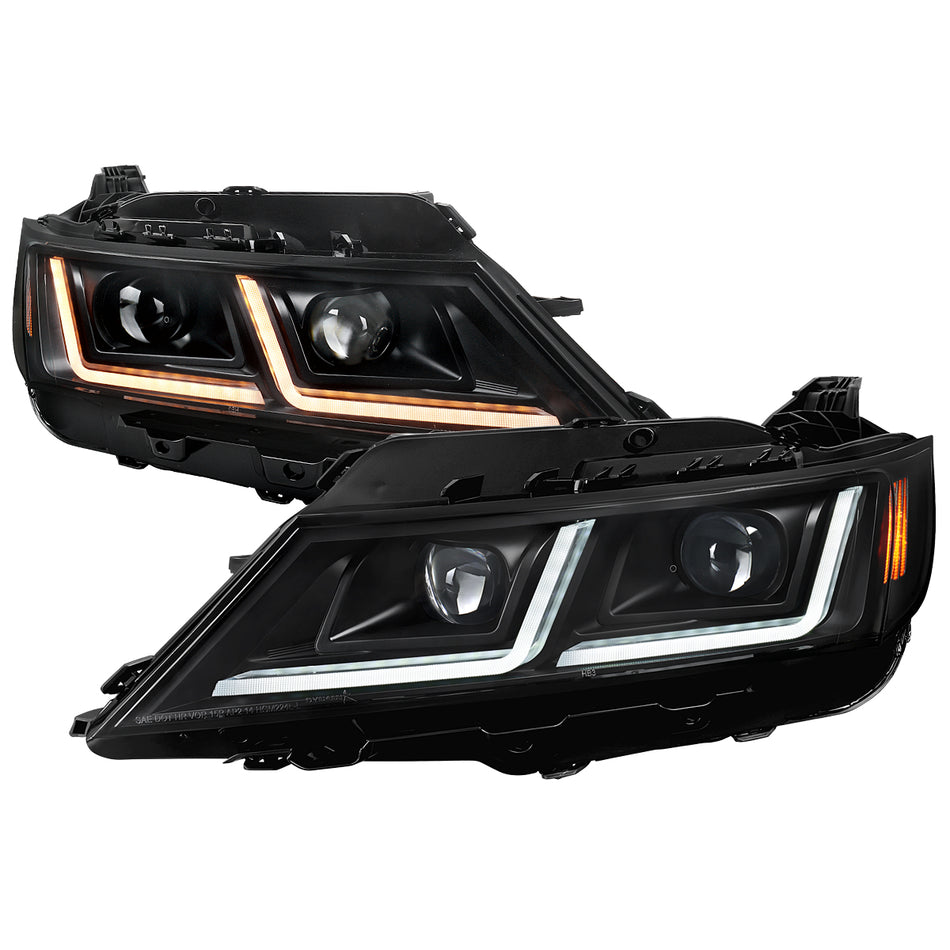 2014-2020 Chevy Impala Full LED DRL Sequential Headlights (Matte Black Housing / Clear Lens)