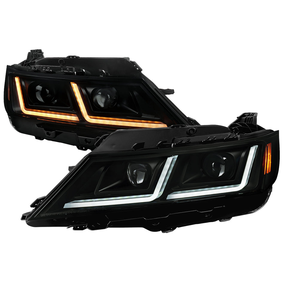 2014-2020 Chevy Impala Full LED DRL Sequential Headlights (Black Housing / Smoked Lens)